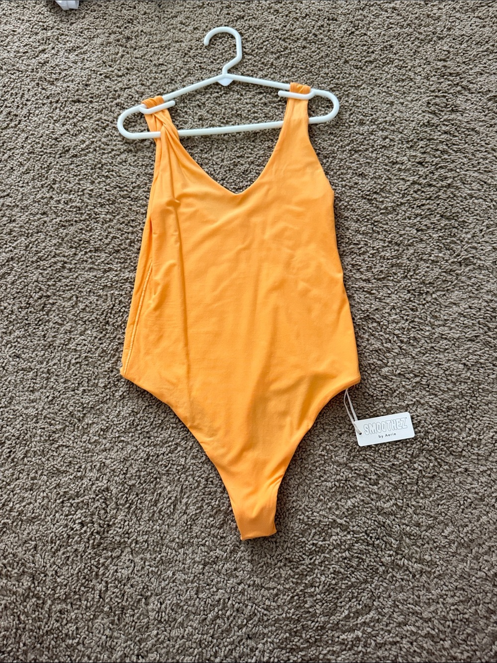 aerie Orange V-Neck Bodysuit
